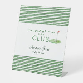 Green New to the Club Golf Theme Baby Shower  台座サイン