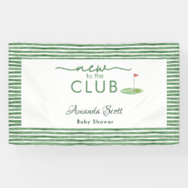 Green New to the Club Golf Theme Baby Shower  横断幕