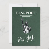 Green New York City Passport日付の保存 セーブザデート (正面)