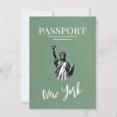 Green New York City Passport日付の保存 セーブザデート (正面)