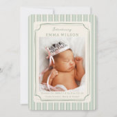 Green Newborn Photo Collage Baby Birth  案内状 (正面)