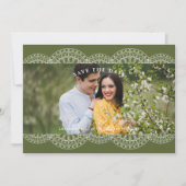 Green Nice Lace Effect Romantic Couple Photo  (正面)