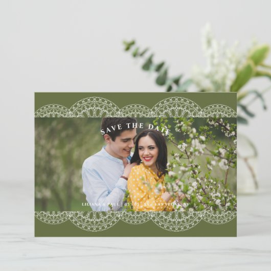 Green Nice Lace Effect Romantic Couple Photo  (スタンド正面)