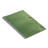 Green Notebook with Floral Accent – Stylish Journa ノートブック (右側)