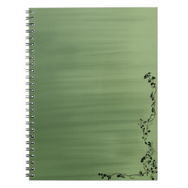 Green Notebook with Floral Accent – Stylish Journa ノートブック