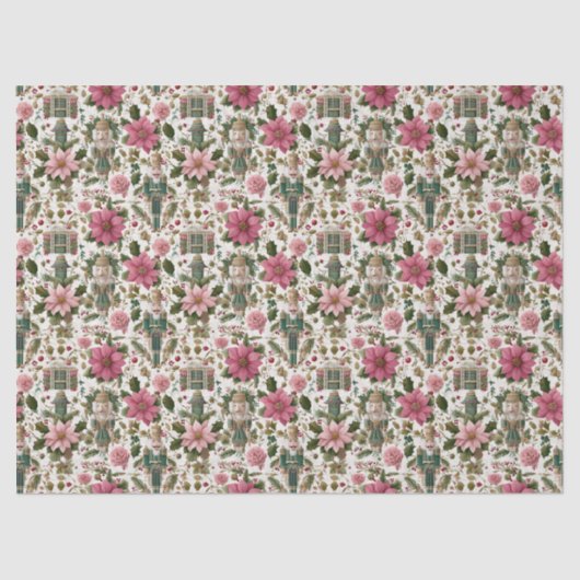 Green Nutcracker with Holiday Florals 薄葉紙 (正面)