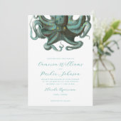 Green Octopus Aquarium Wedding 招待状 (スタンド正面)