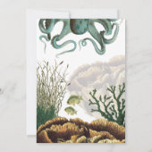 Green Octopus Aquarium Wedding 招待状 (裏面)