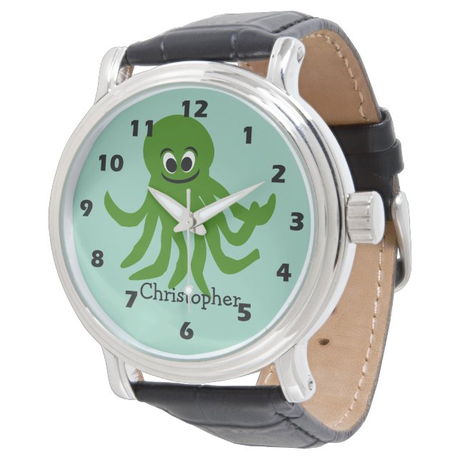 Green Octopus Design 腕時計 (アングル)