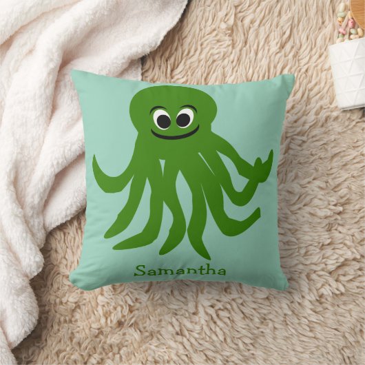 Green Octopus Design Personalised クッション (ブランケット)