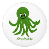Green Octopus Design Personalised セラミックノブ (正面)
