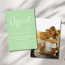 Green Officially Official Adoption Day Party Photo 招待状