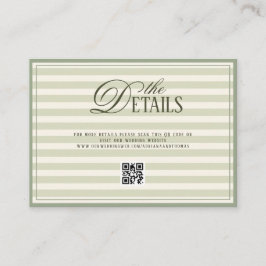 Green Old Money Wedding QR code Details エンクロージャーカード