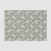 Green Olive & Leaf Pattern Gray Green Background 薄葉紙 (正面)