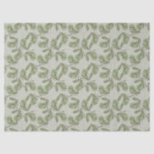 Green Olive & Leaf Pattern On Pastel Green 薄葉紙 (正面)