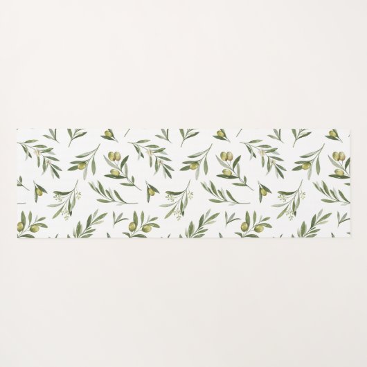 Green Olives Watercolor ヨガマット (裏面(横))