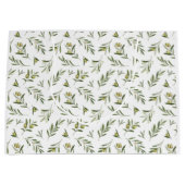 Green Olives Watercolor ラージペーパーバッグ (正面)