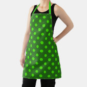 Green On Dark Green Polka Dots Pattern Design  エプロン (インサイチュ)