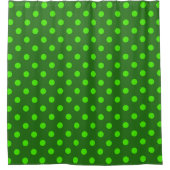 Green On Dark Green Polka Dots Pattern Design  シャワーカーテン (正面)