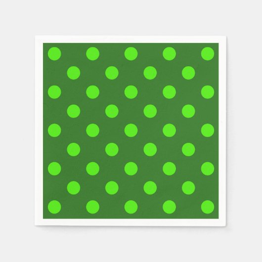 Green On Dark Green Polka Dots Pattern Design  スタンダードカクテルナプキン (正面)