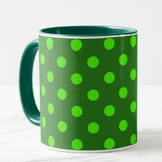 Green On Dark Green Polka Dots Pattern Design  マグカップ