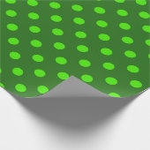 Green On Dark Green Polka Dots Pattern Design  ラッピングペーパー (角)