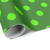 Green On Dark Green Polka Dots Pattern Design  ラッピングペーパー (ロールコーナー)