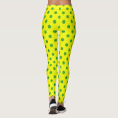 Green On Yellow Polka Dots Pattern Design  レギンス (裏面)