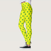 Green On Yellow Polka Dots Pattern Design  レギンス (左)