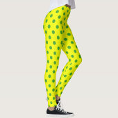 Green On Yellow Polka Dots Pattern Design  レギンス