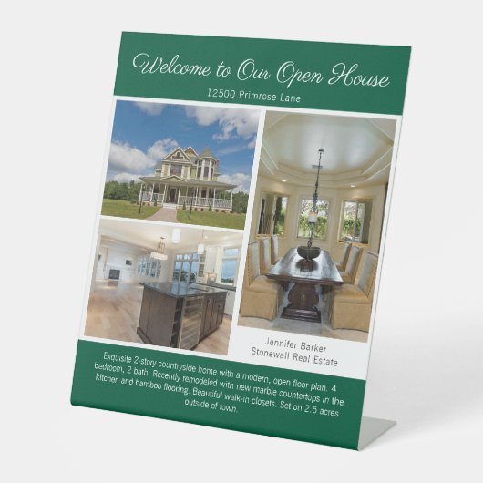 Green Open House Real Estate Listing Photo 台座サイン (正面)