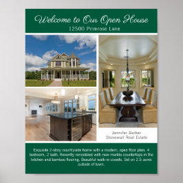 Green Open House Welcome Real Estate Photo ポスター