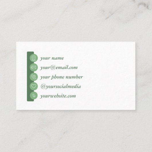 Green or Natural Business Card 名刺 (裏面)