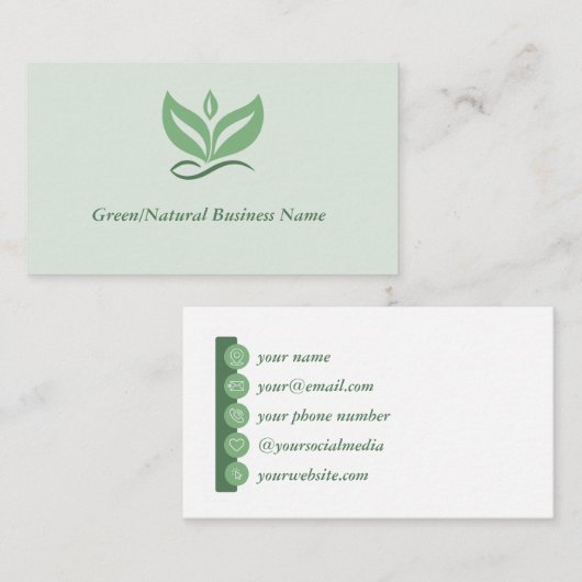 Green or Natural Business Card 名刺 (正面/裏面)