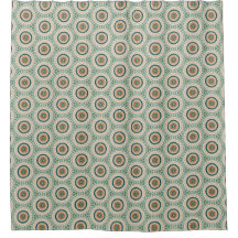 Green Orange And Blue Boho Chic Circle Pattern