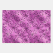 Green, Orange, and Purple Spider Web Patterns ラッピングペーパーシート (正面3)