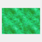 Green, Orange, and Purple Spider Web Patterns ラッピングペーパーシート (正面)