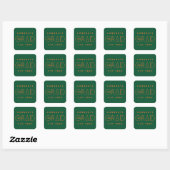 Green Orange Grad Typography Graduation Sticker スクエアシール (シート)