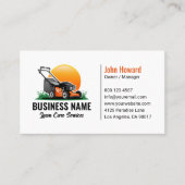 Green Orange Lawn Mower Landscaping Service 名刺 (正面)