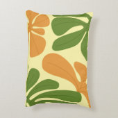 Green & Orange Modern Abstract Floral アクセントクッション (裏面(縦))