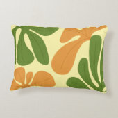 Green & Orange Modern Abstract Floral アクセントクッション (裏面)