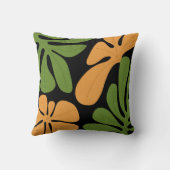 Green & Orange Modern Abstract Floral クッション (裏面)