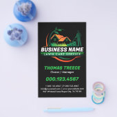 Green Orange Modern Lawn Care Landscaping Service チラシ (シングル)