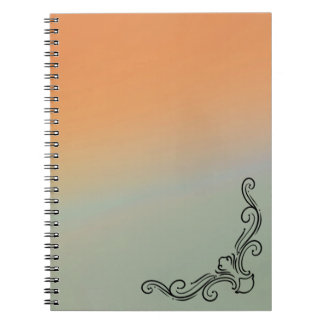 Green & Orange Ombre Notebook with Black Accent ノートブック