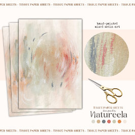 Green Orange Pink Abstract Decoupage Tissue Paper 薄葉紙