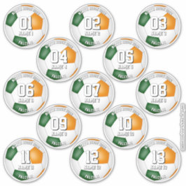 green orange soccer team colors gifts set of 13 シール