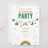 Green & Orange St. Patrick’s Day Party Invitation  招待状 (正面)
