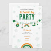 Green & Orange St. Patrick’s Day Party Invitation  招待状 (正面/裏面)