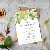 Green Orchid Watercolor Botanical Wedding 招待状