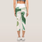 Green Organic Abstract Shapes 🍃 カプリレギンス (裏面)